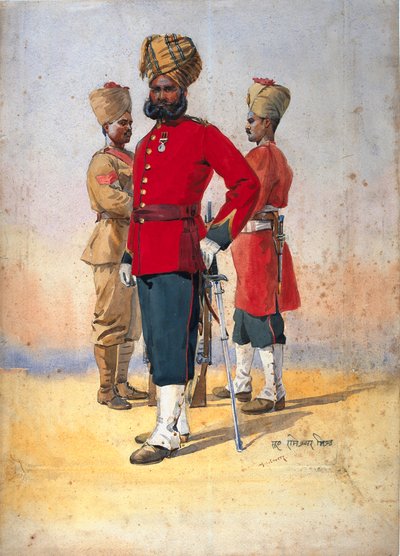 Soldats des 1er et 3ème Brahmans, Subadar, illustration pour 